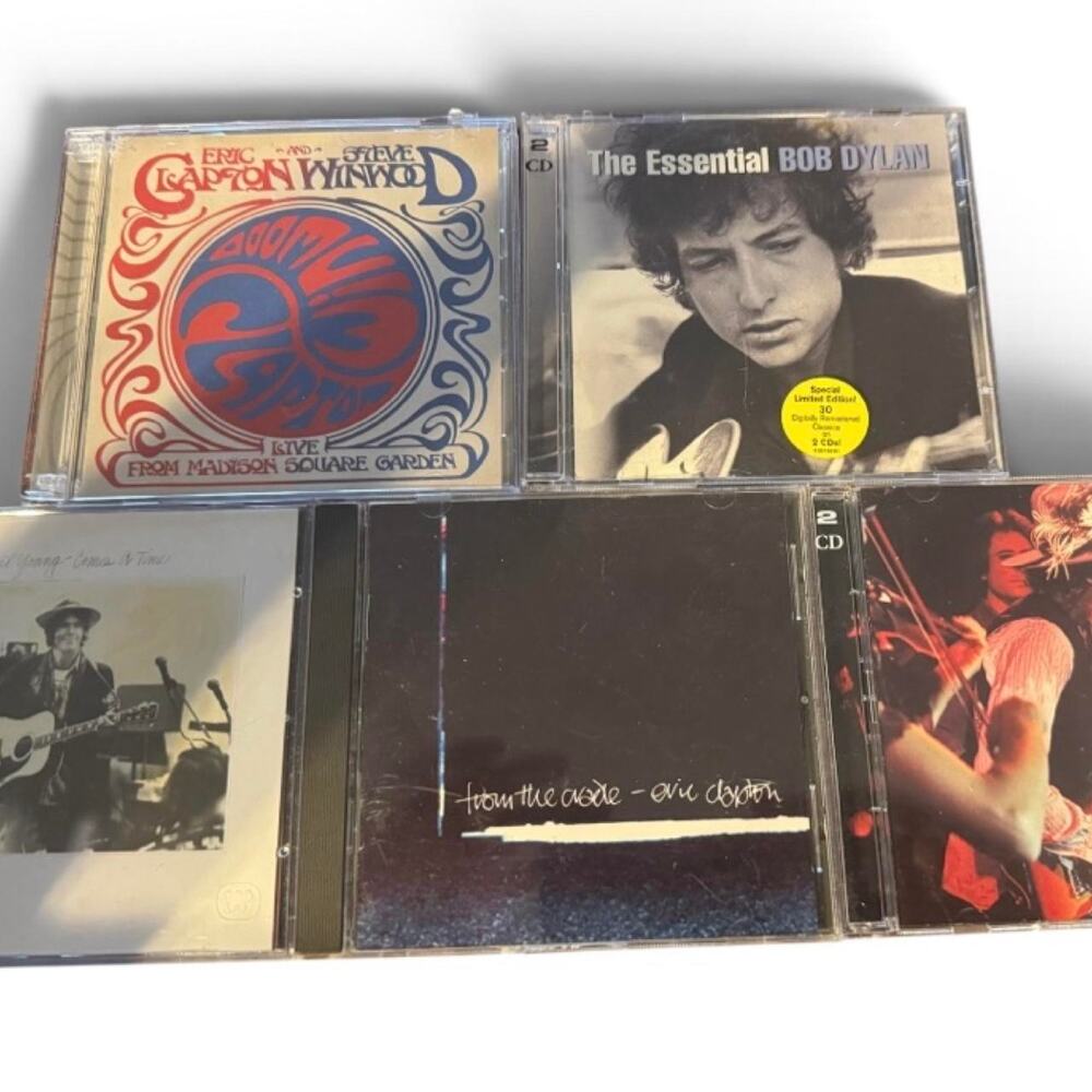 Eric Clapton & Bob Dylan CD Bundle Lot of 5 Complete Albums Unplugged MTV